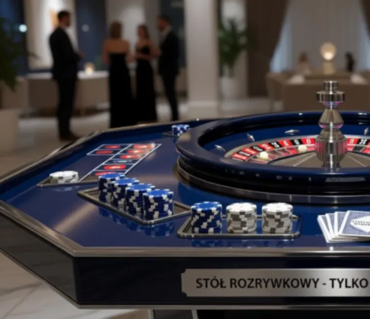 Profesjonalny stół do ruletki z elegancką oprawą wydarzenia